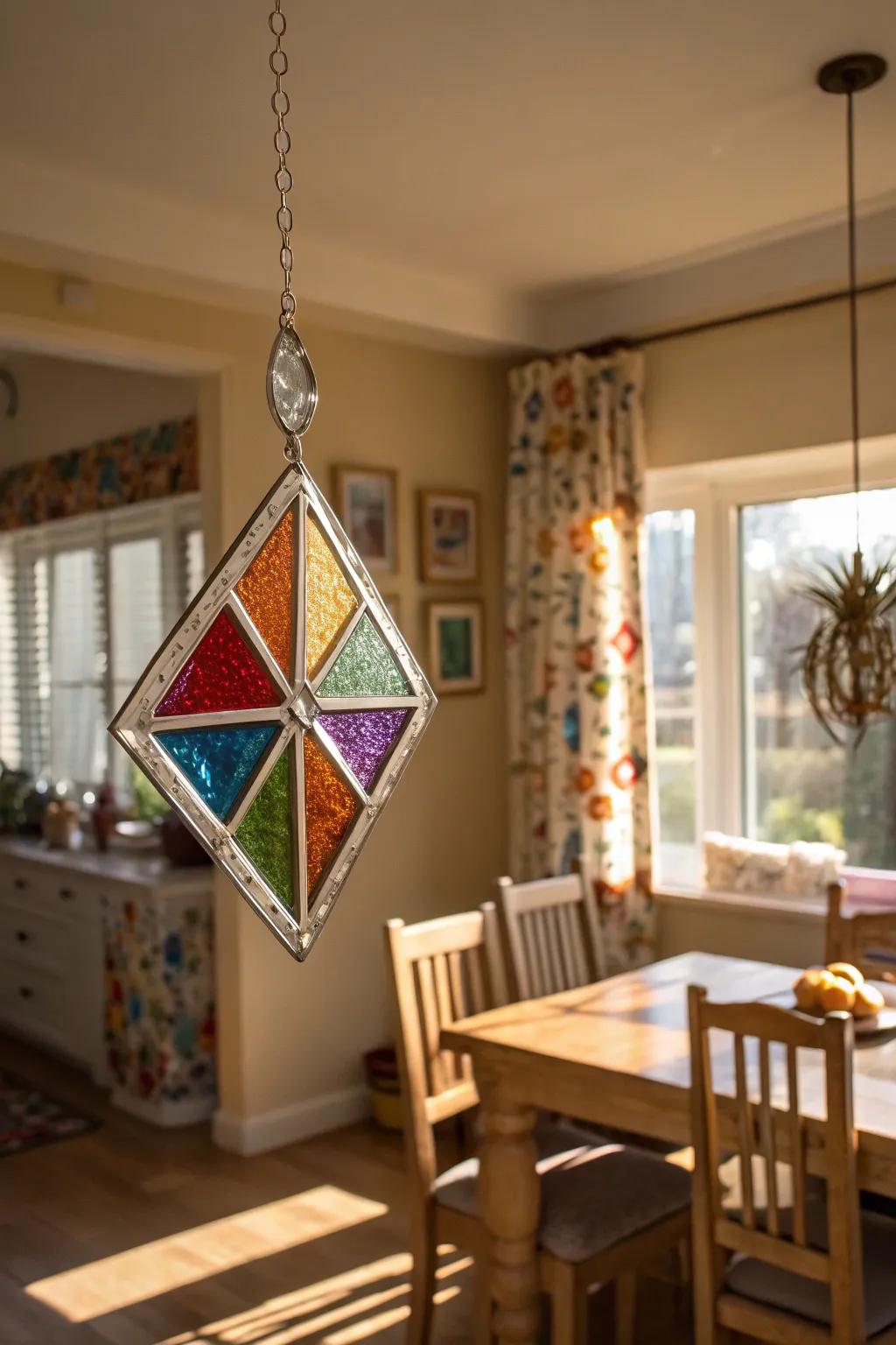 Sophisticated style with layered glass prisms.