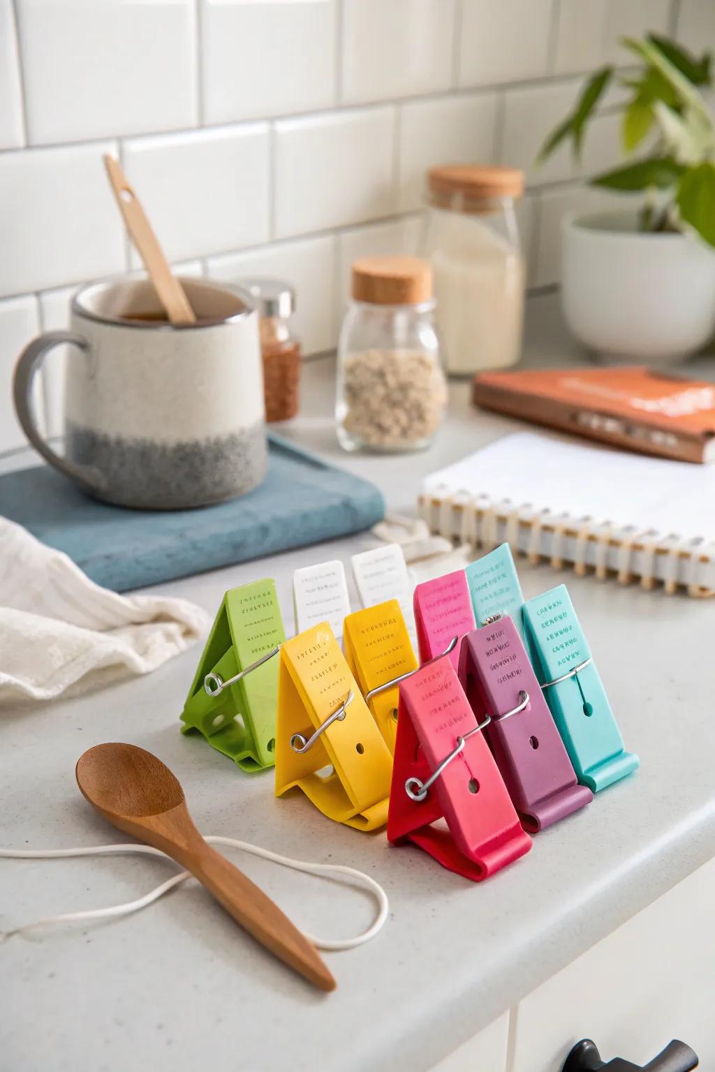 Tea pouch clips add both freshness and style.