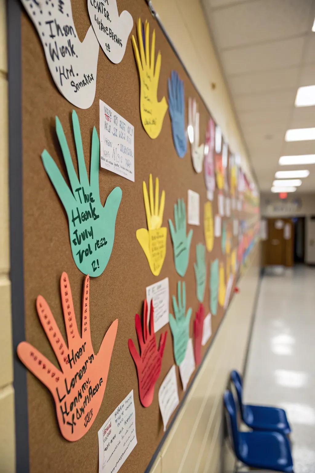 Thankful Hands adding personal touches to the board.