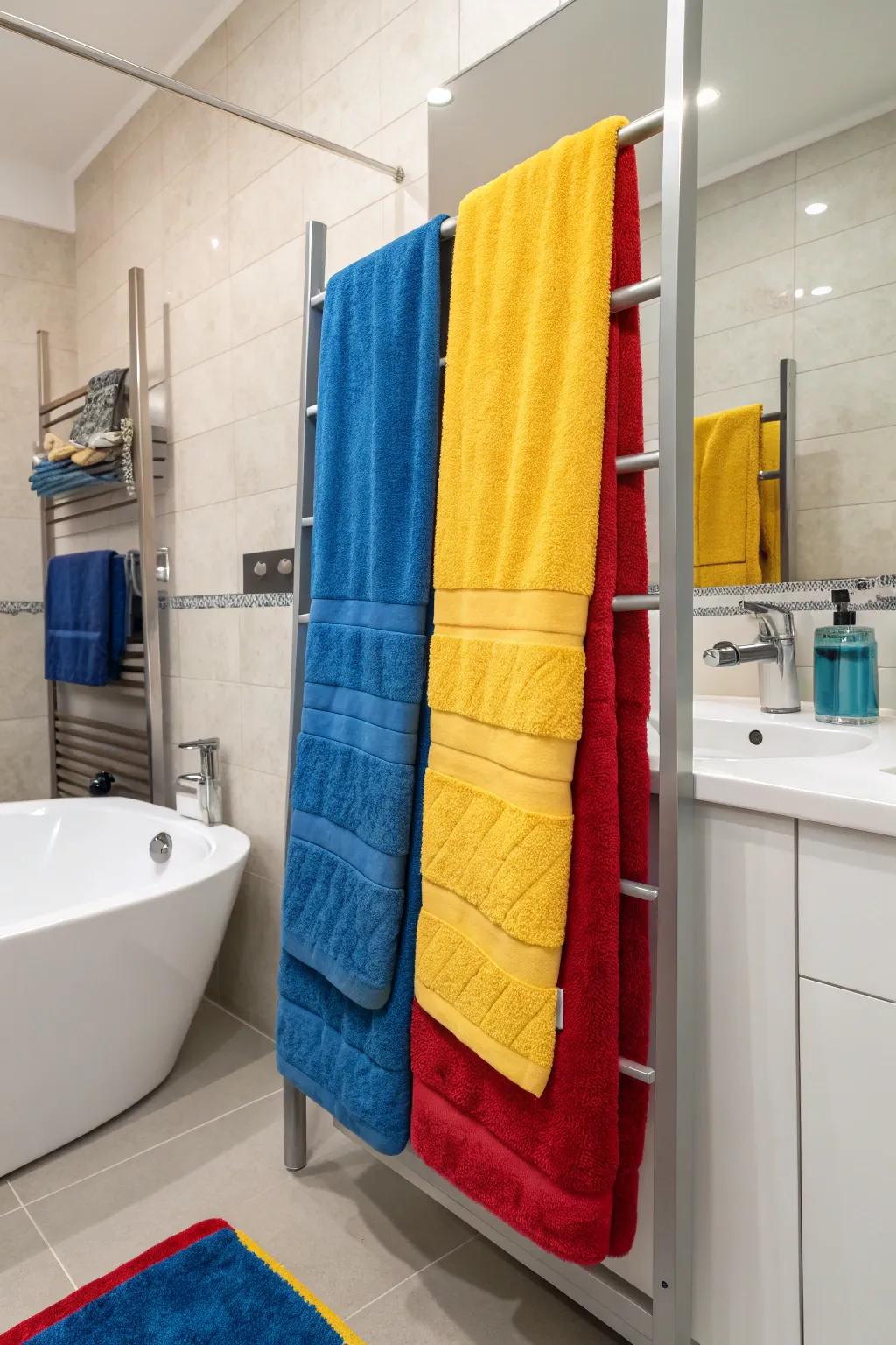 Audacious towel tones craft a striking declaration.