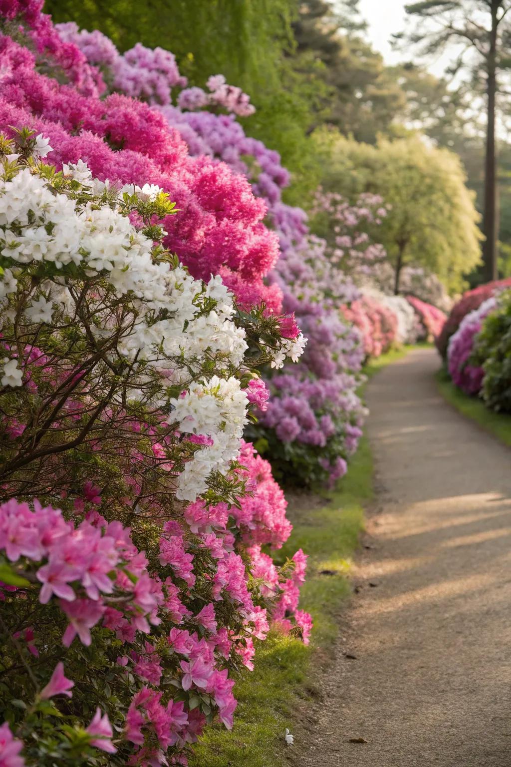 Azaleas offer a lively burst of spring hues.