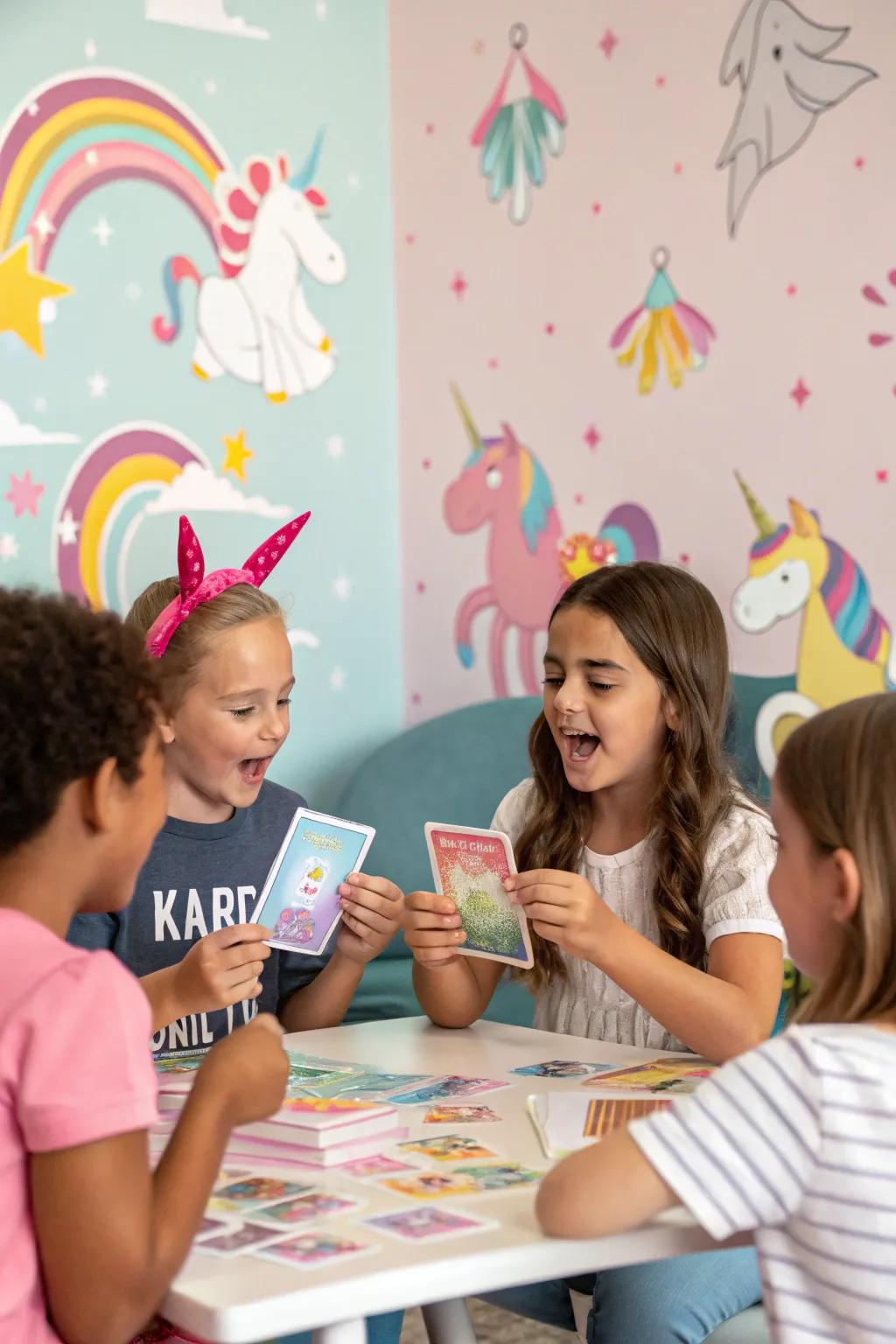 Attendees relishing a merry and educational unicorn intelligence game.