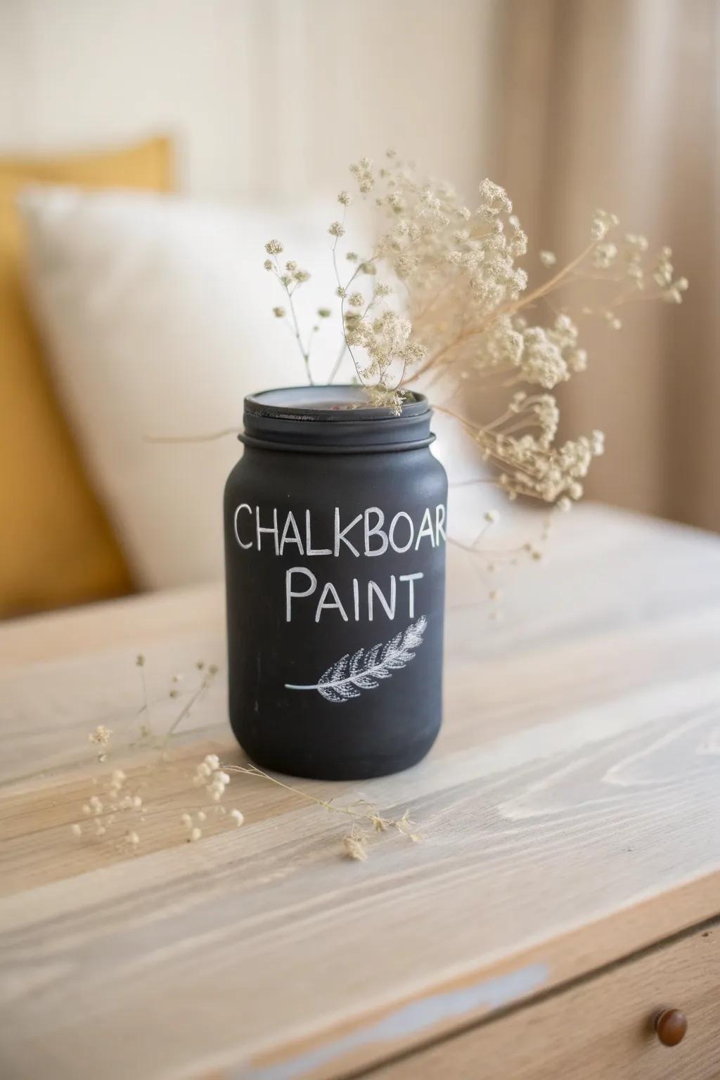 Metamorphose your Valentine's Day offering through a personalized element employing a chic container of chalkboard missives.