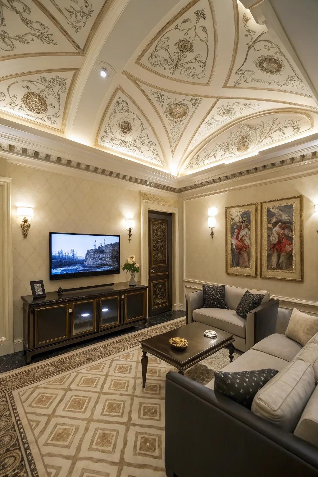 Architectural attributes infuse distinctive character into the room