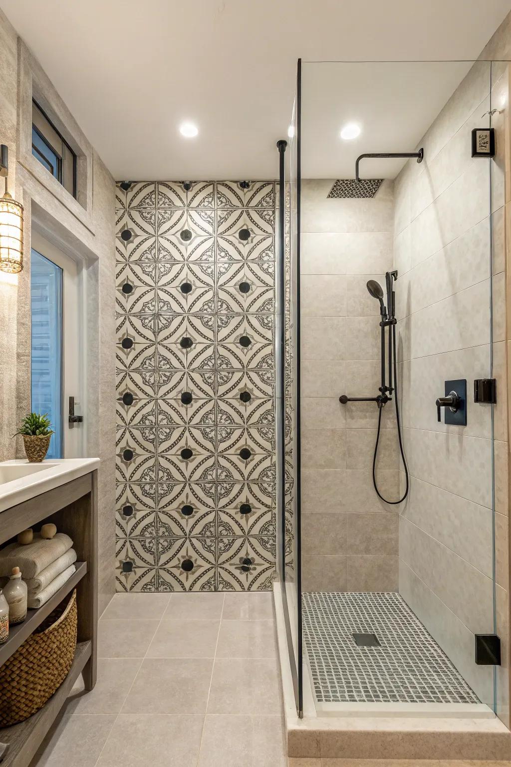 Feature walls fashion a stunning focal point in your shower.