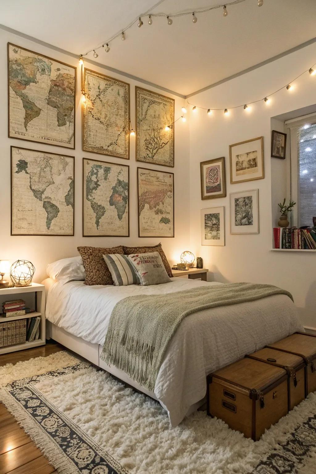 Vintage maps add a bit of adventure.