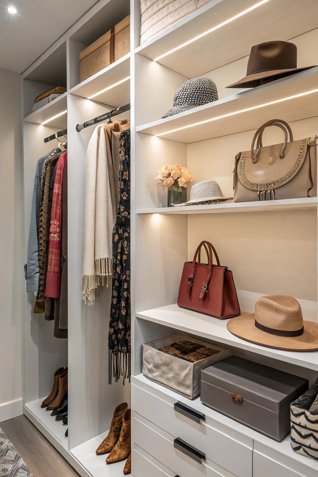 Suspended shelves elegantly exhibit your ornaments while conserving area.