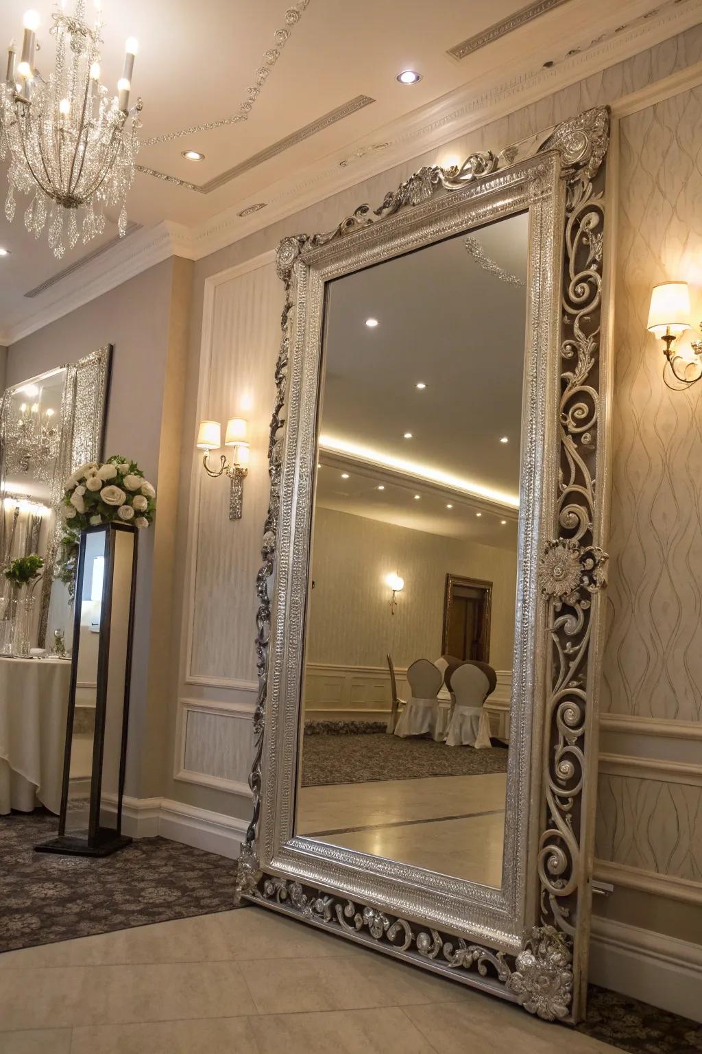 Enlarge your space using a breathtaking mirror.