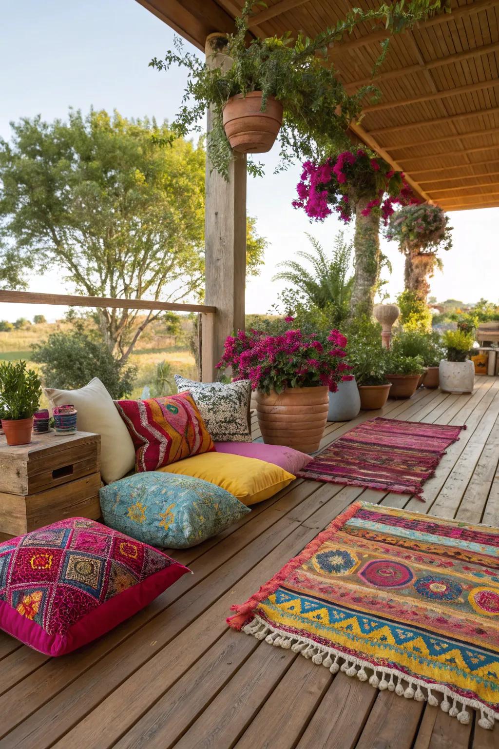 Adding bold colors to your deck design creates an energetic and joyful space.