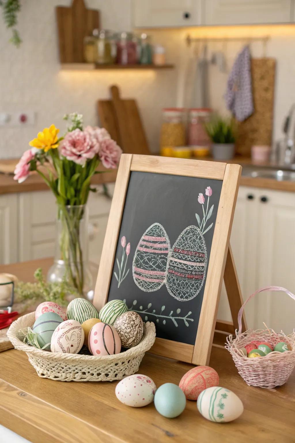 Easter eggs adorned with creative patterns.