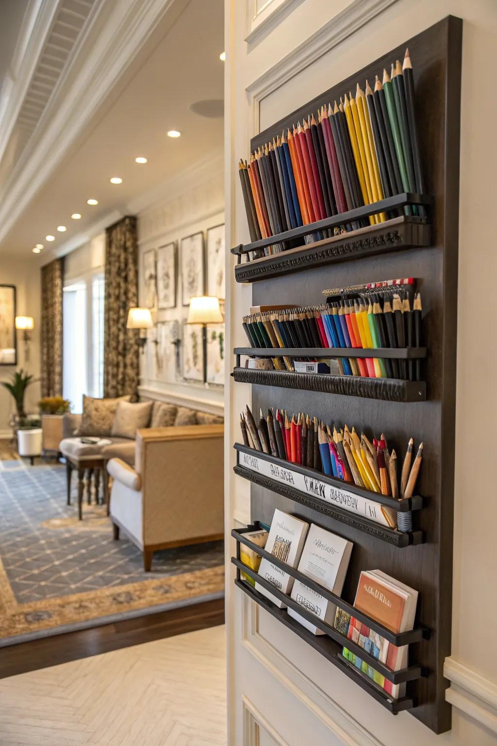 Custom wall-mounted racks offer personalized arrangement solutions.