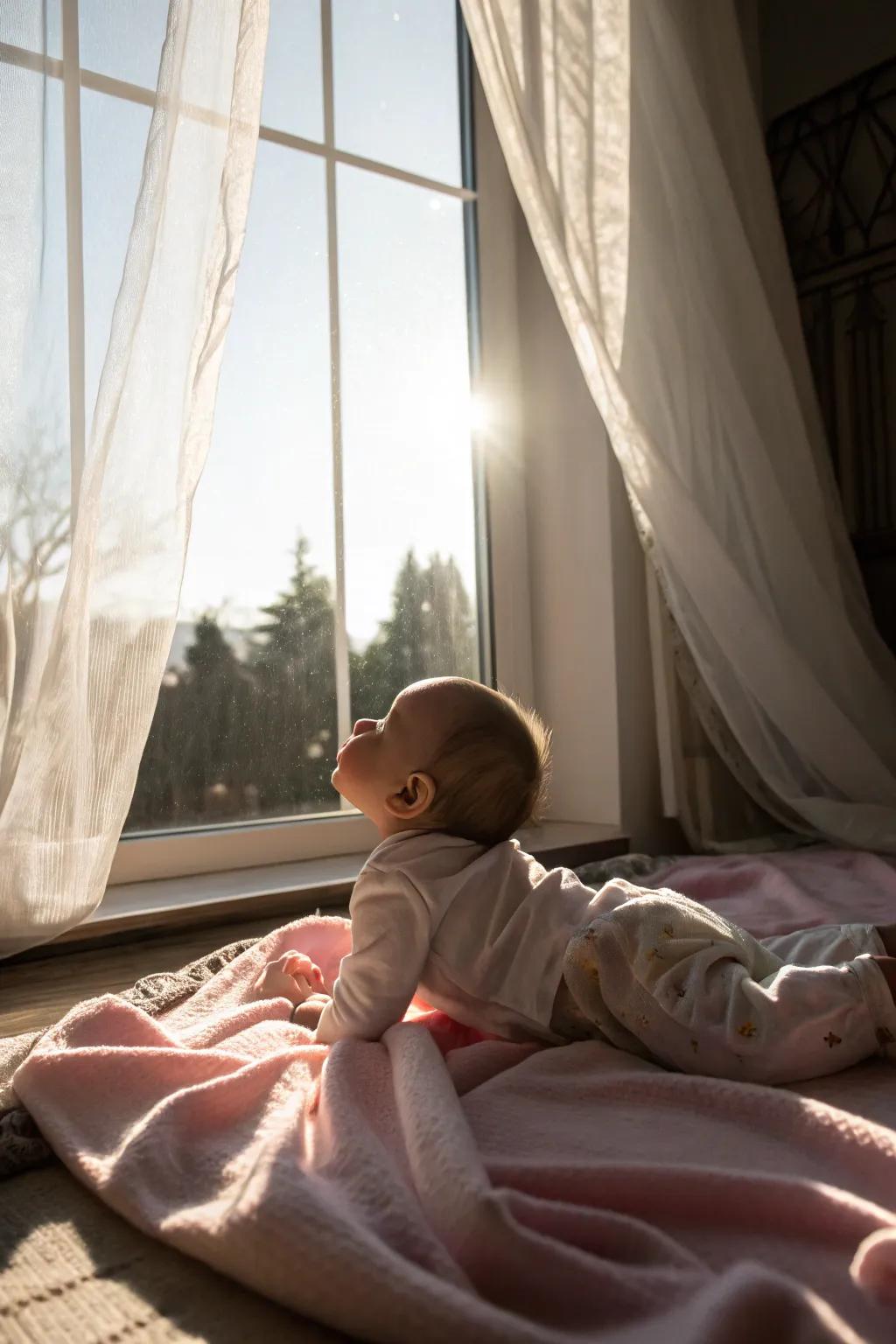Natural luminance enhances the warmth and clarity of baby photographs.