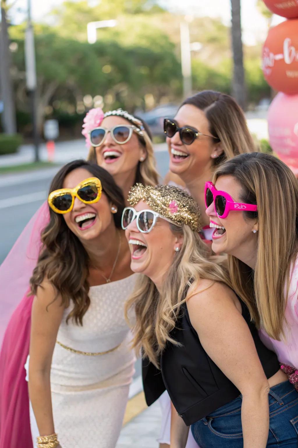 A group of women in elegant party shades.