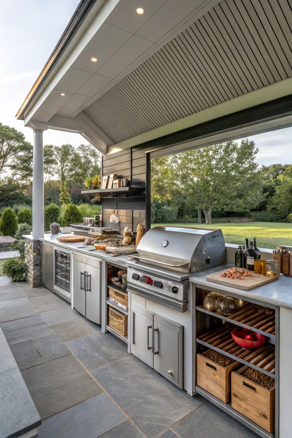 A chef's dream: chef-inspired grilling station featuring top machines.