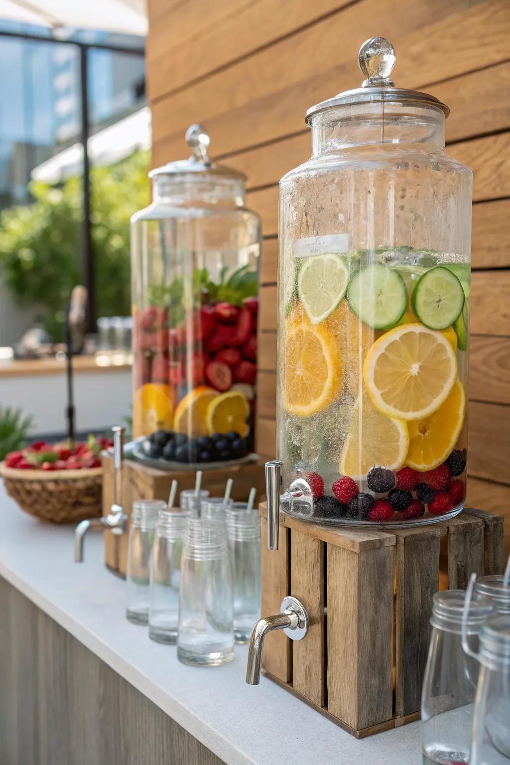 Essence-infused water provides a rejuvenating alternative to cocktails.