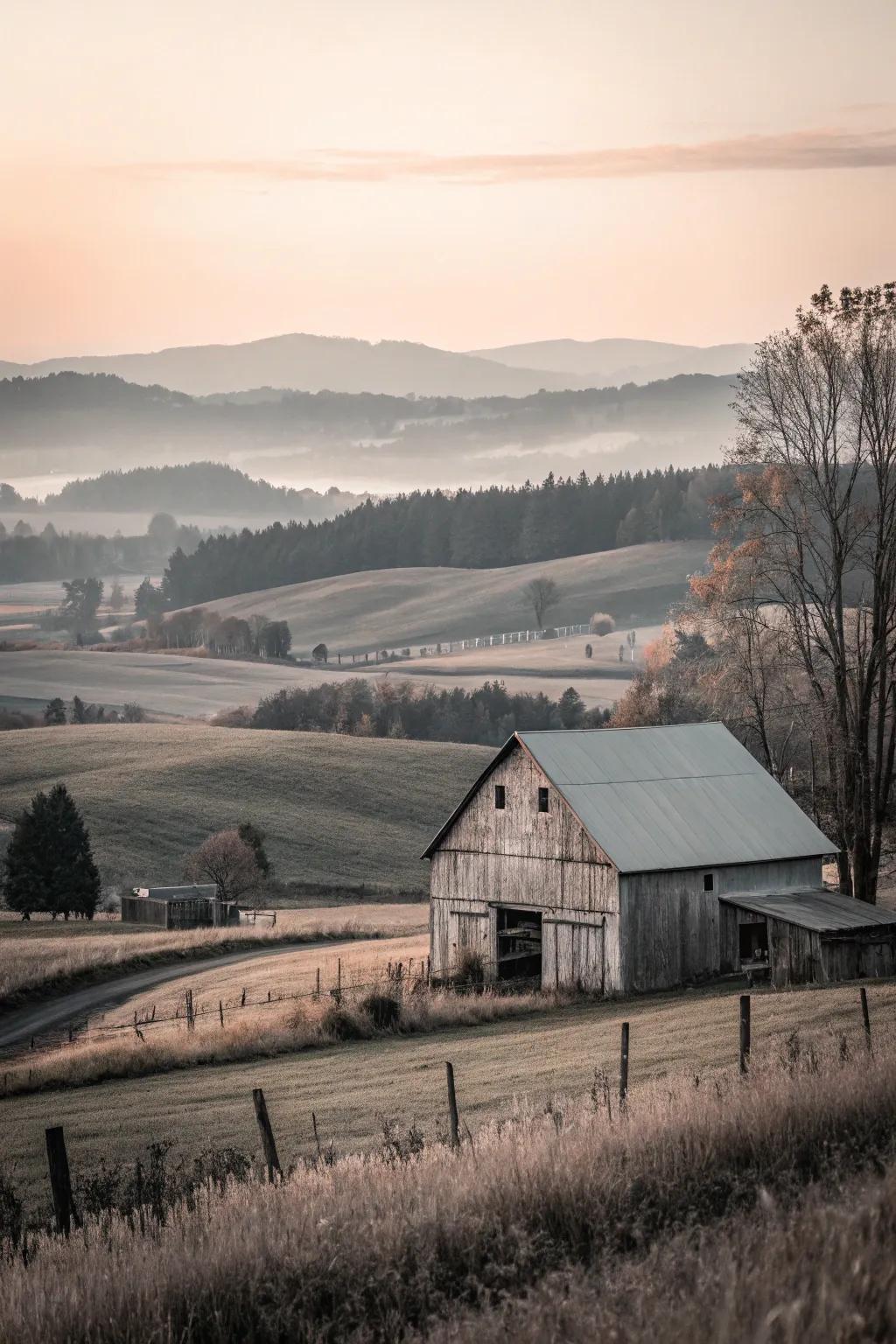 A chic monochrome barn that exudes modern sophistication.