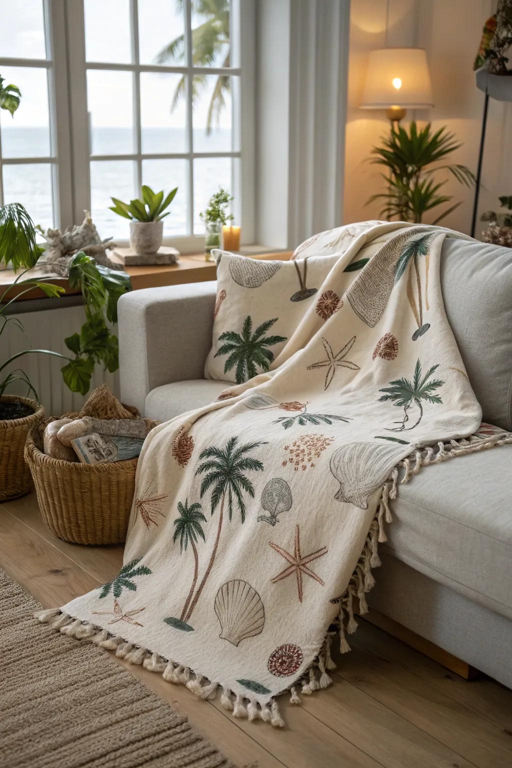 Stay warm and stylish with a snug sand inspired throw.