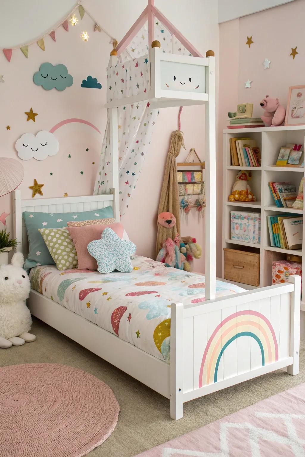 A fantastic bed base incorporates a playful touch to any space.