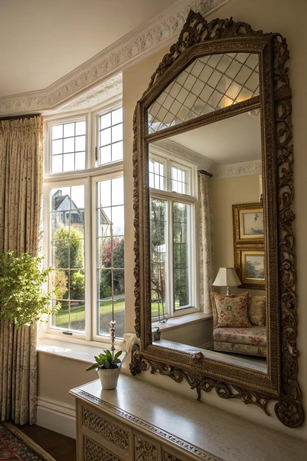 Mirrors enhance light and expand the sense of space in your room.