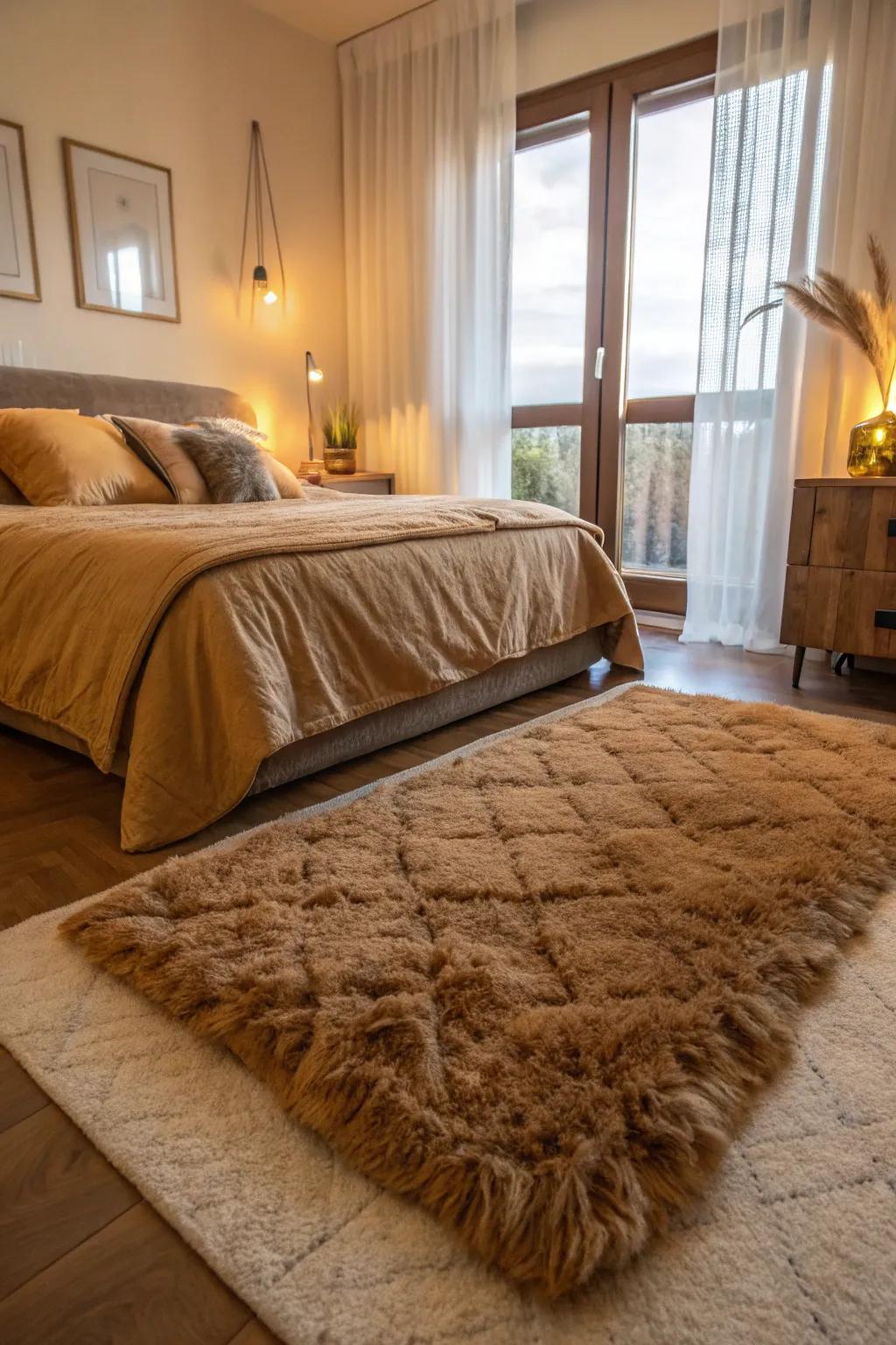 Wool floor coverings provide warmth and comfort.