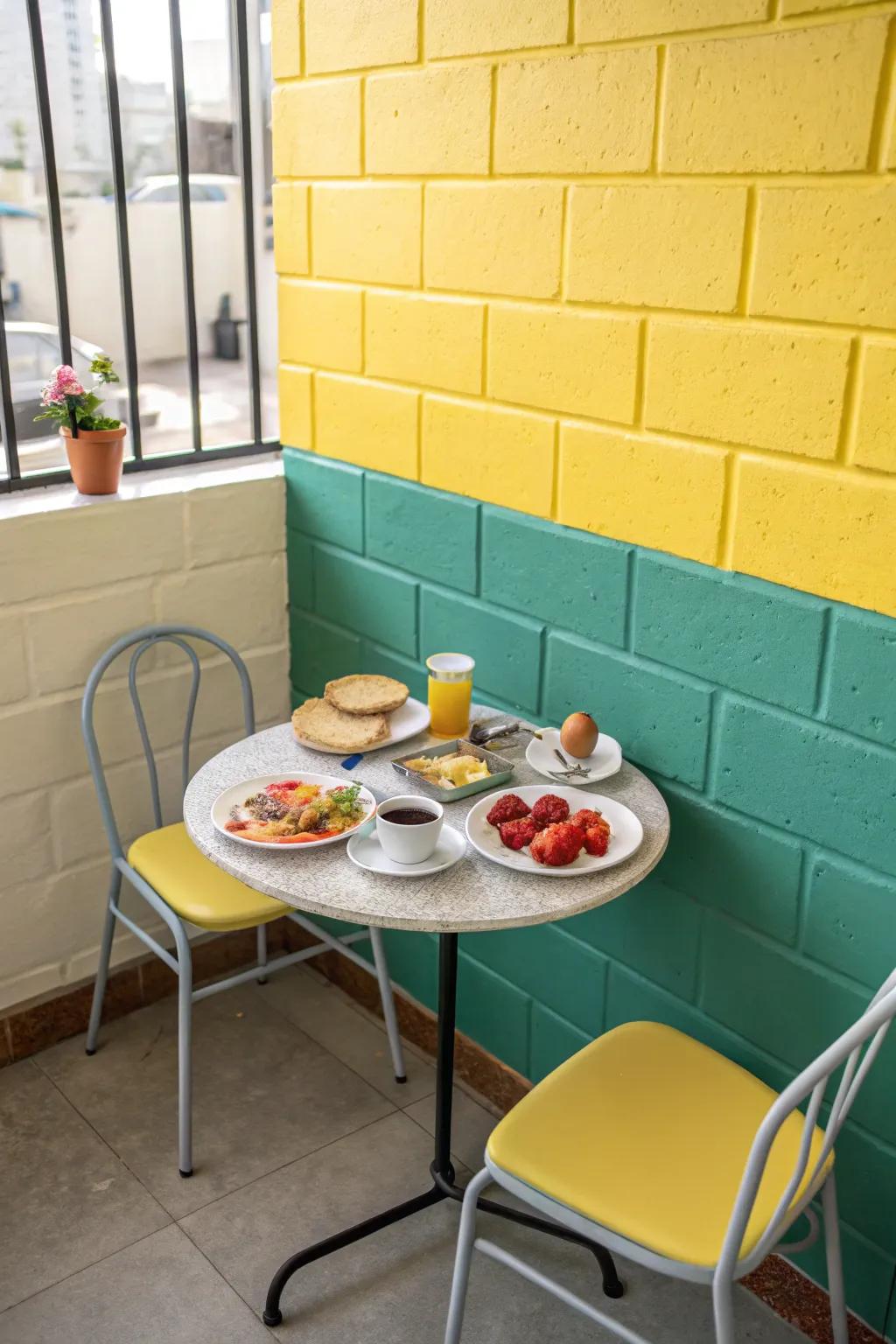 Color blocking adds a modern, artistic feel to your nook.