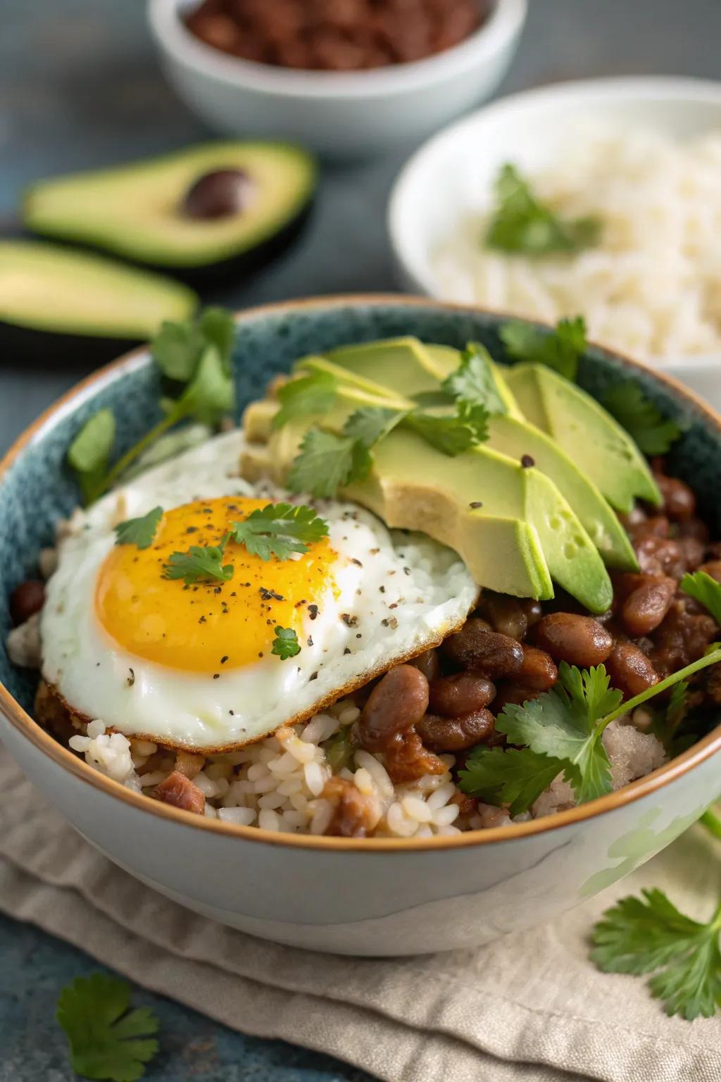 Fuel your day with a balanced grain and legume morning bowl.