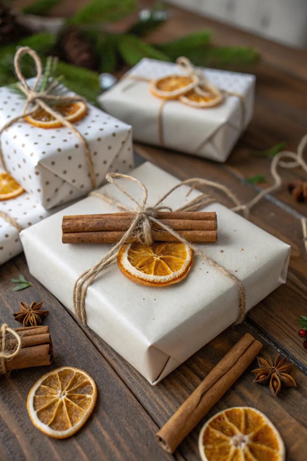 Gifts infused with seasonal scents for an aromatic experience.