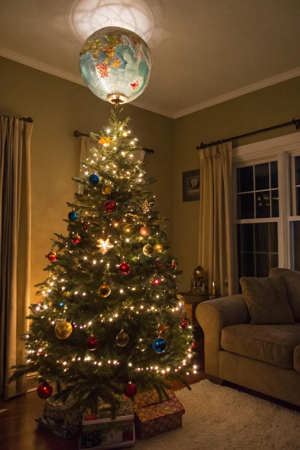 A light-up sphere accent symbolizes peace and unity.