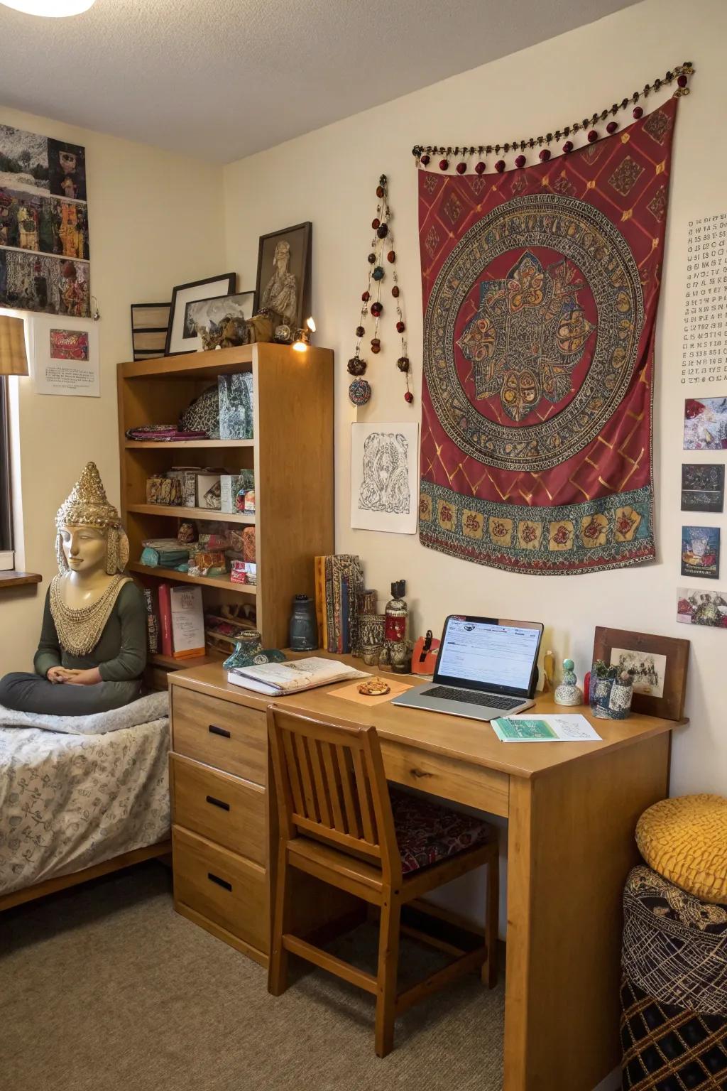 A heritage spot adds personal depth to your dorm.