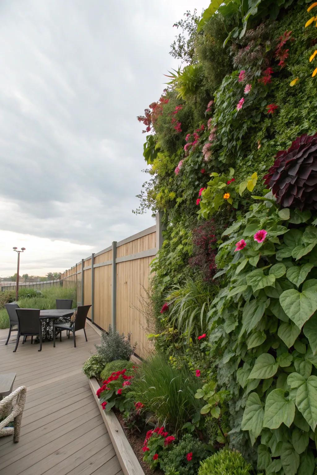 Vertical gardens maximize space and add visual interest.