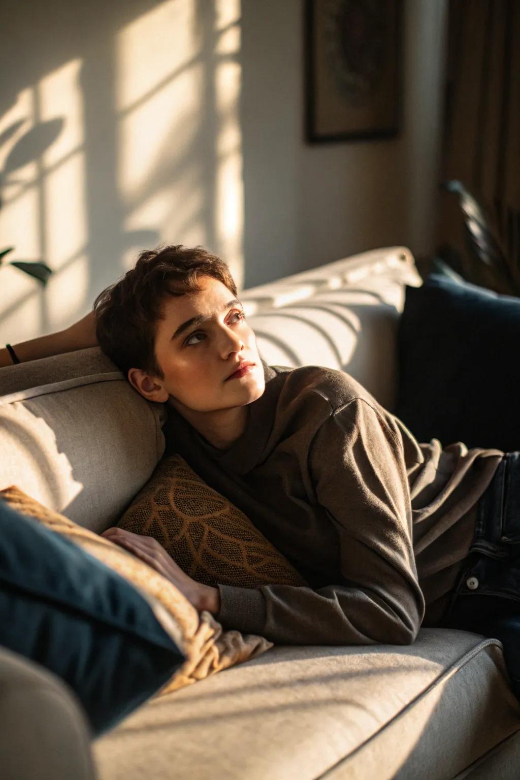 Enveloped in light accentuates the serene interplay of light and shadow.