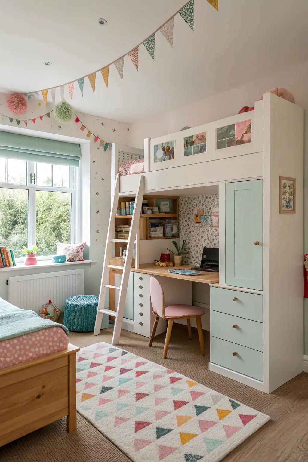 Versatile furniture evolves and keeps the room adaptable.