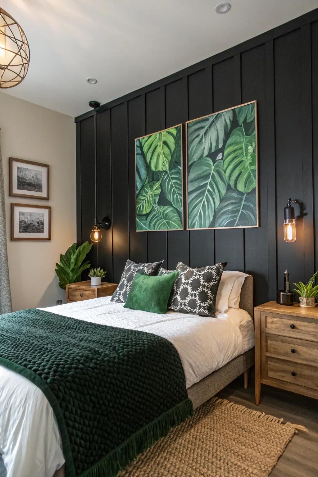 A charcoal focus wall provides an eye-catching centerpiece.
