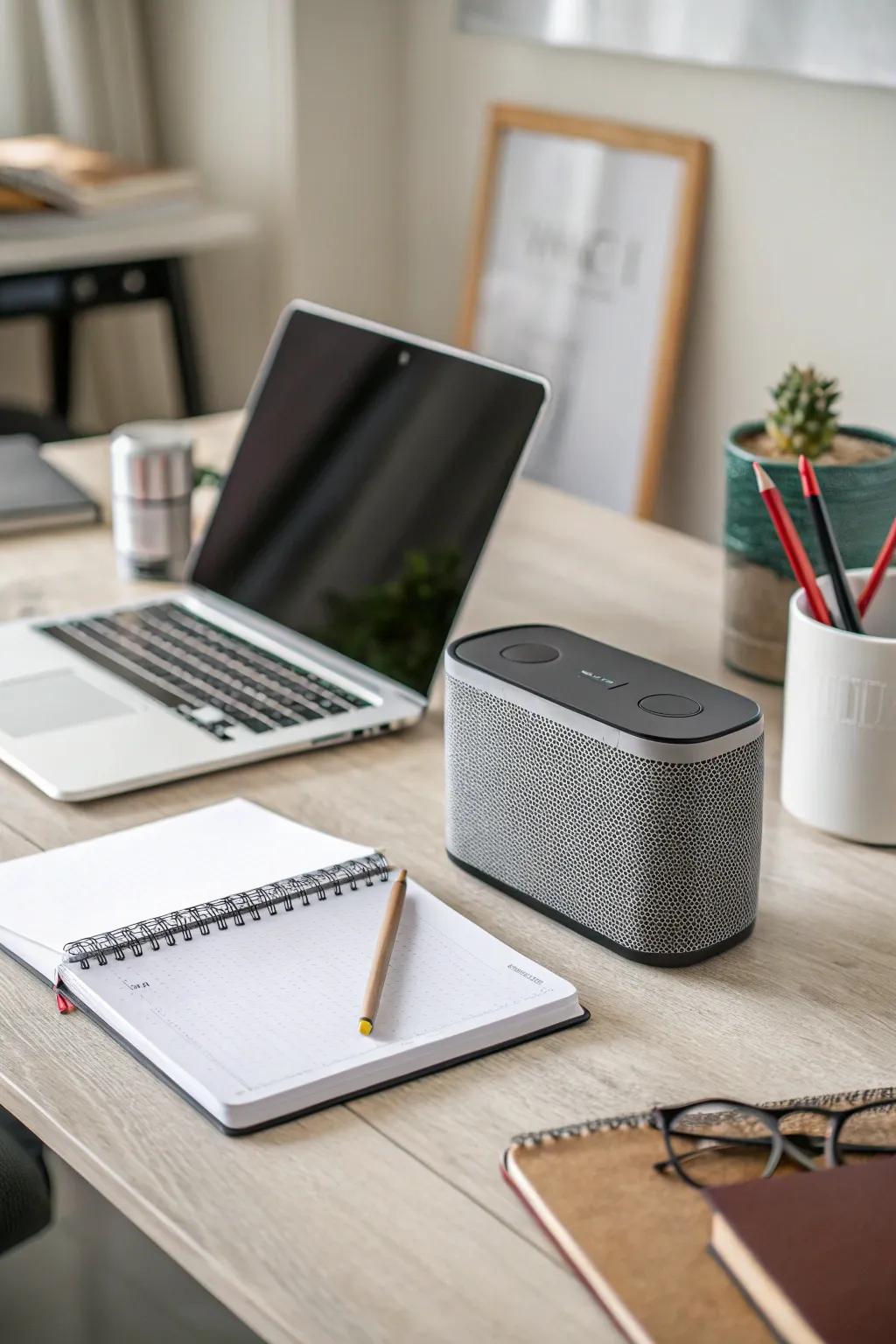 A Bluetooth sound source enhancing the ambiance with sound.