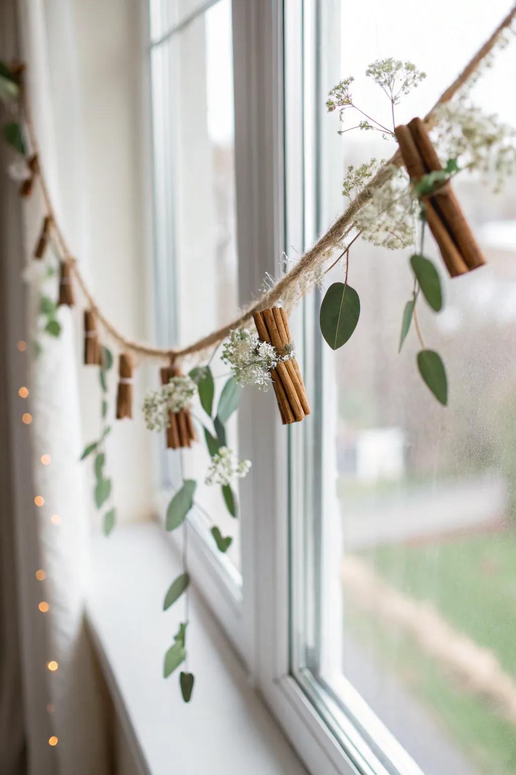 Bring the scent of the holidays to your house with a simple yet striking spice stick chain.
