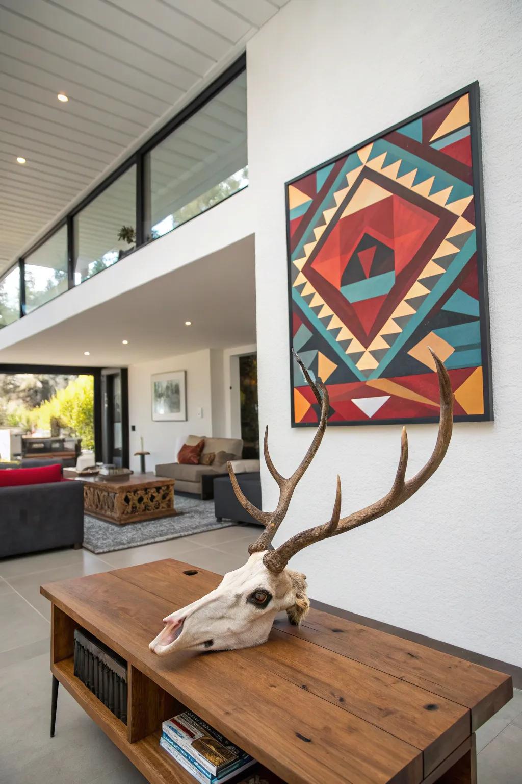 Exhibit creativity through mounted art.