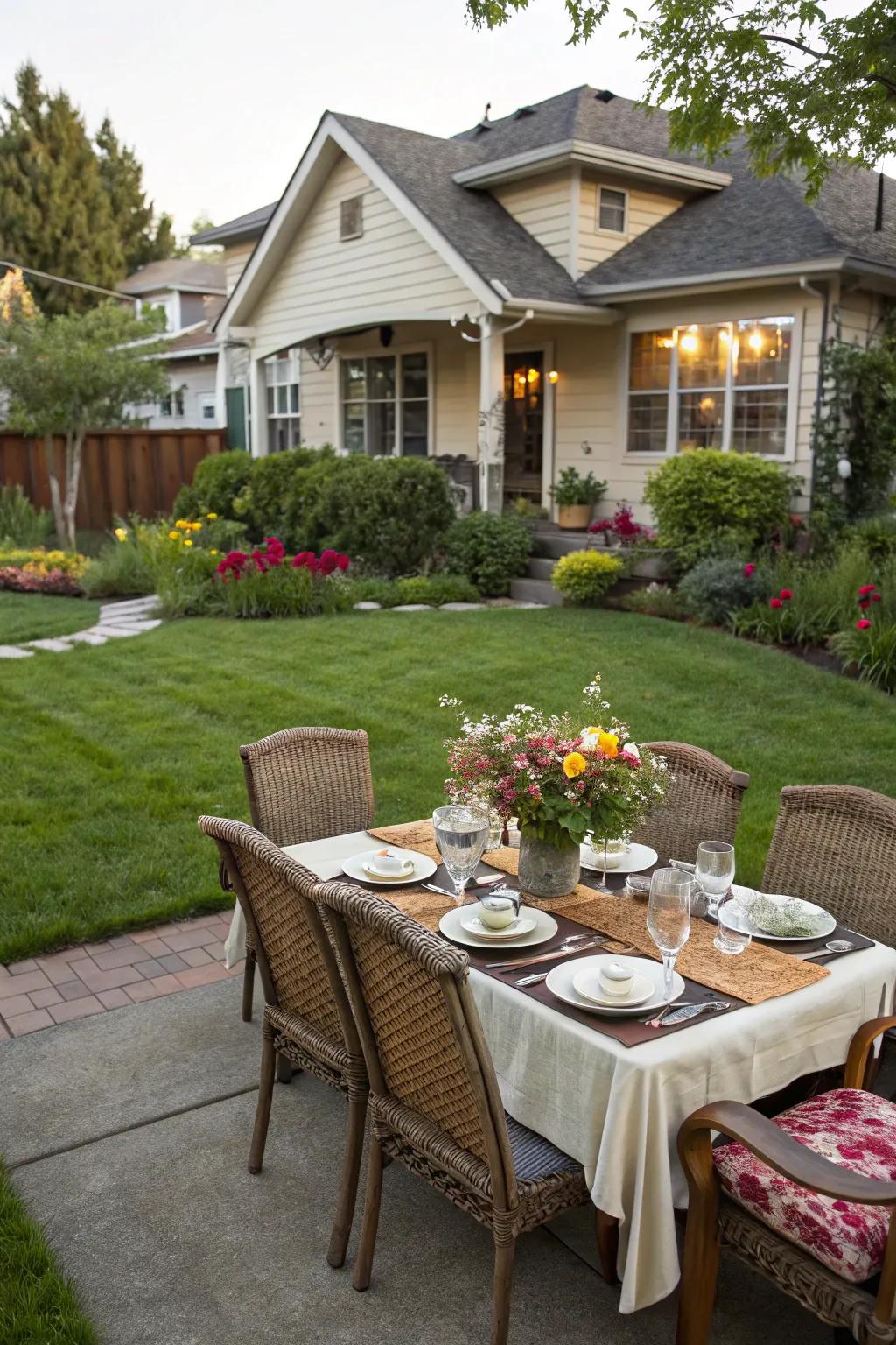 Create an exterior dining nook for savoring autumnal meals.