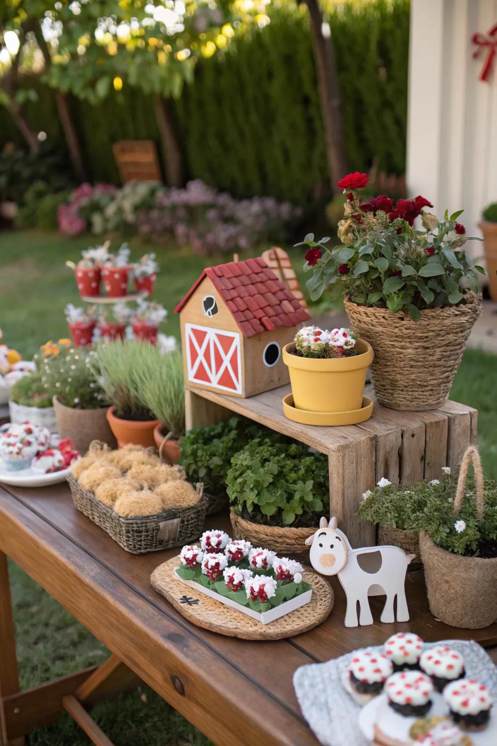 Farm-inspired parting gifts offer a memorable takeaway for guests.