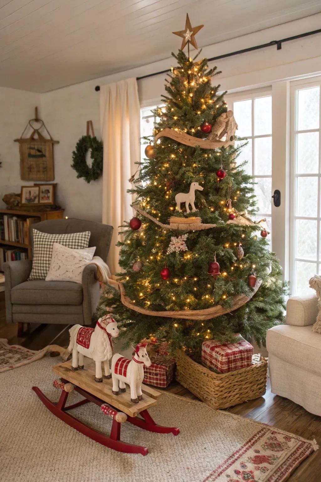 Playful elements infuse joy and creativity into this delightful tree.