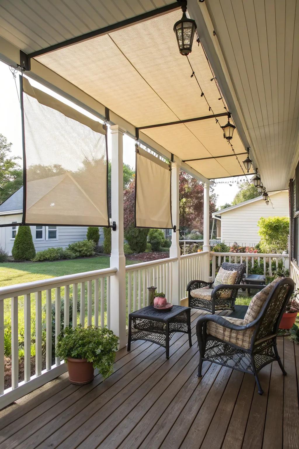 Moveable shade panels for adaptable shading.