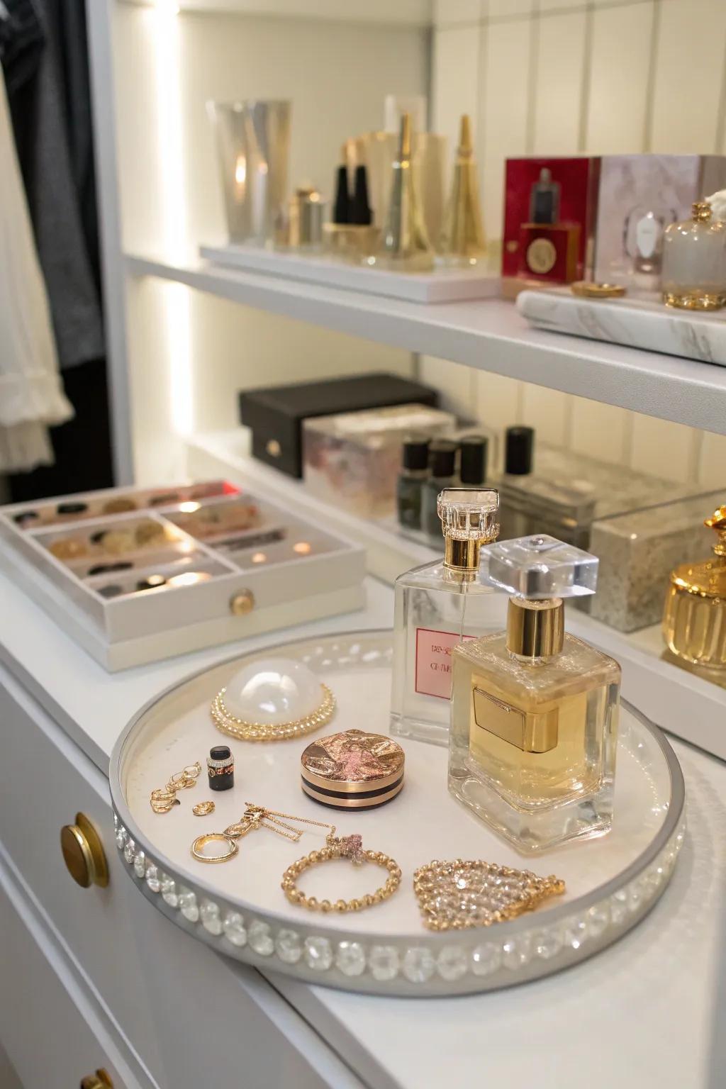 Your preferred accessories are easily accessible with Lazy Susans.