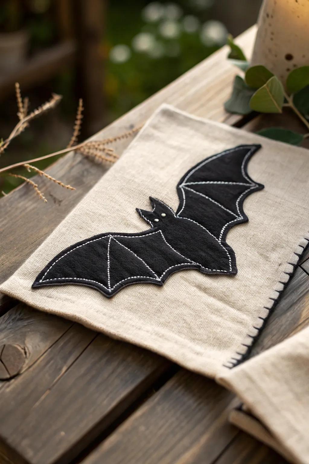 Elevate your Halloween style with a hint of self-made sophistication: Do-It-Yourself Chiroptera Applique 🌙🦇