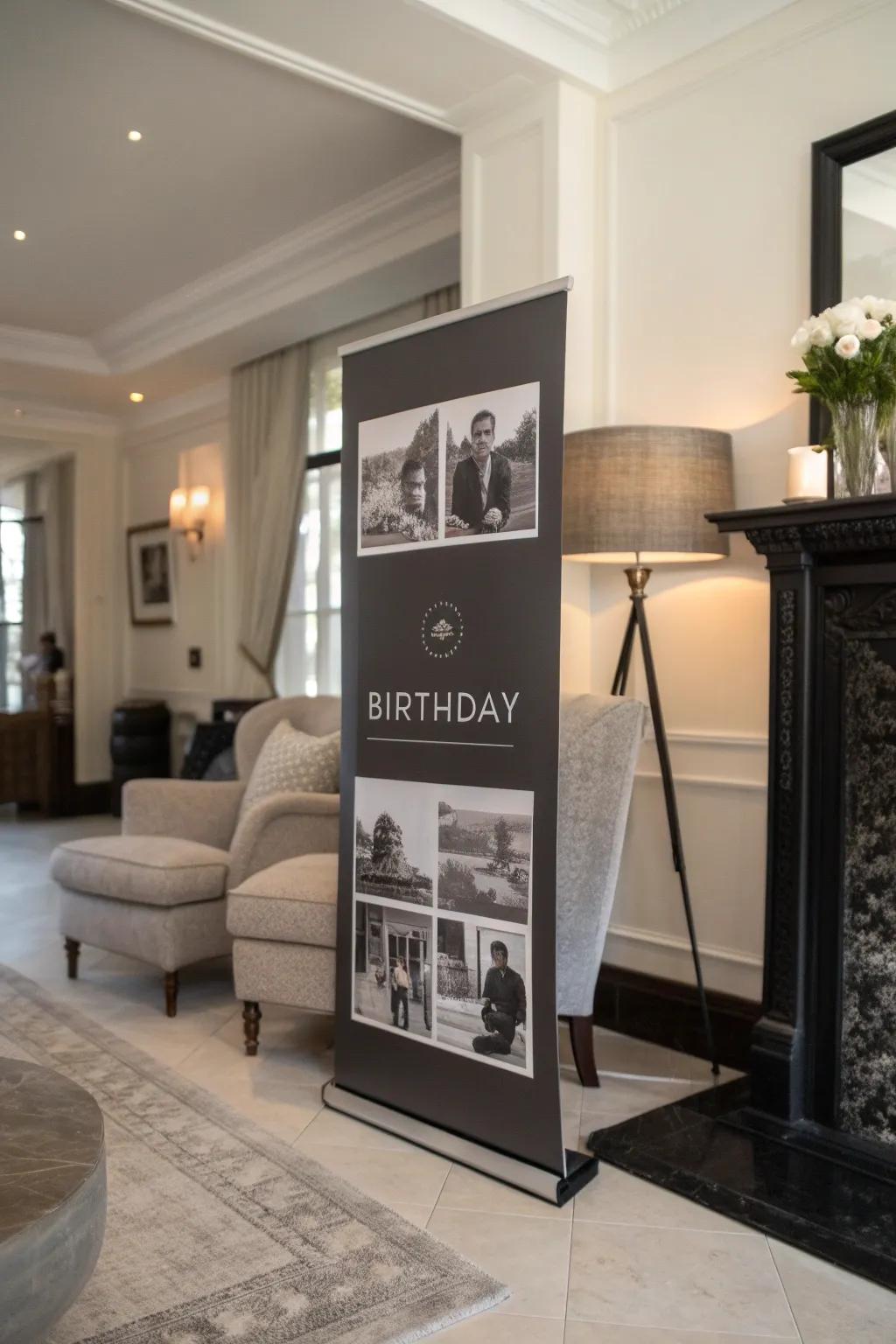 Monochrome themes offer timeless elegance for birthdays.