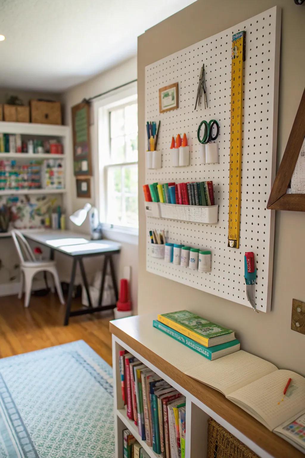 DIY pegboards offer a creative and adaptable organization solution.