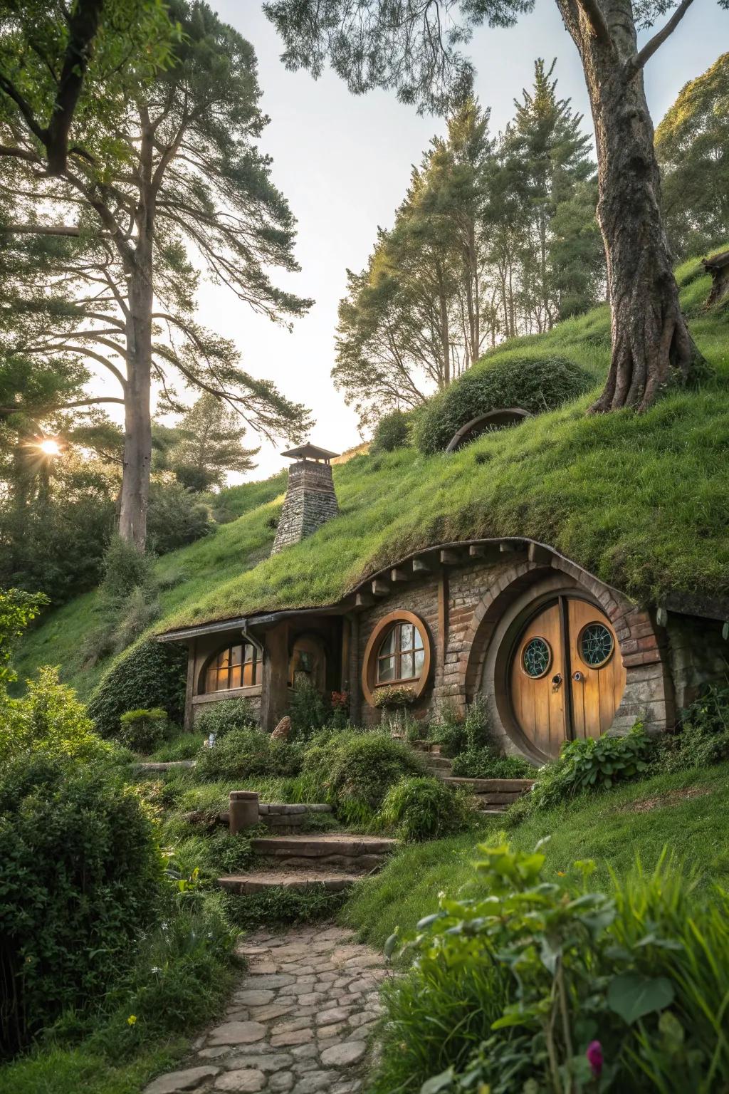 An enchanted Folk Dwelling nestled into the heart of the forest.