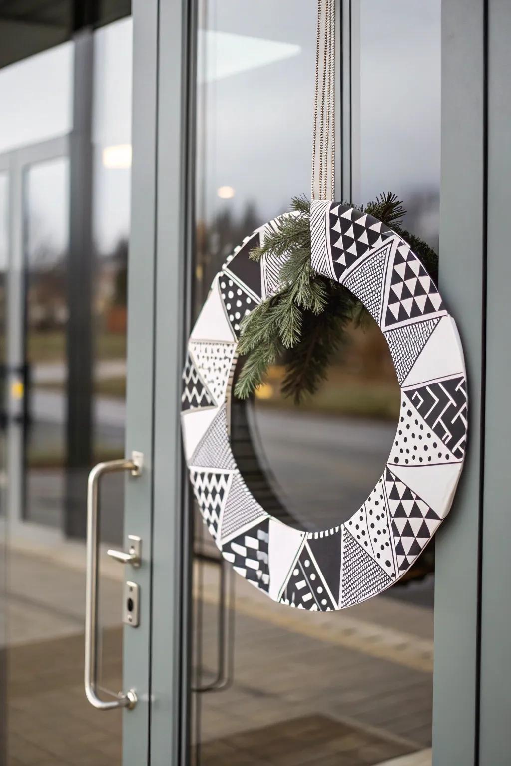 Geometric shapes deliver a contemporary and artistic variation to winter garlands.