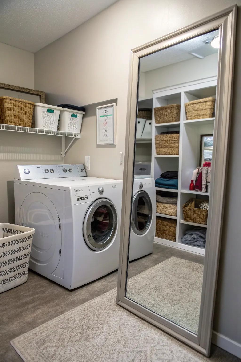 Expand your room visually with mirrored surfaces.