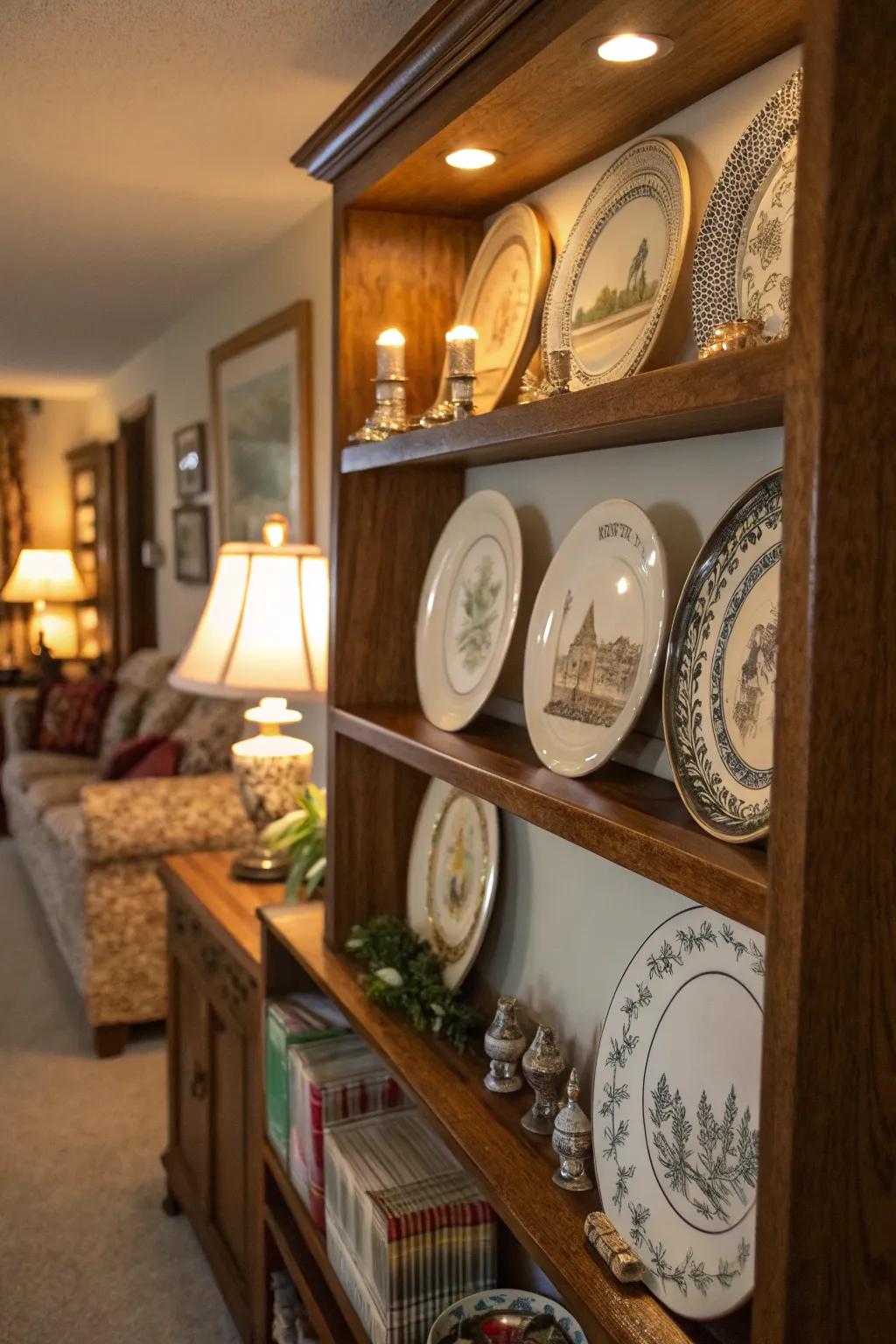 A tribute display of plates, capturing life's milestones and growth.