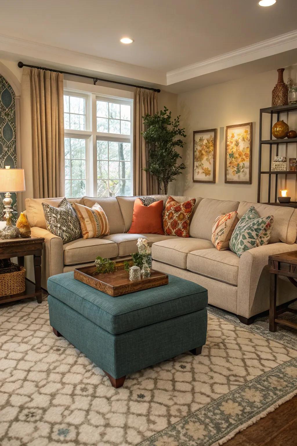 Matching tones create a unified look.