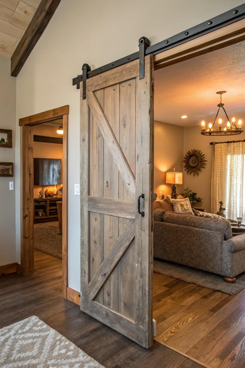 Livestock doors bring a country yet modern feel.